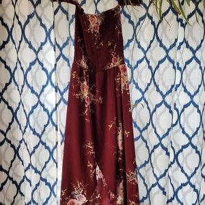 Off shoulder maroon floral dress. Size medium. Amazon fashion